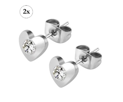 Medizinische Ohrstecker Edelstahl Gesundheitsstecker Ohrringe Herz Chirurgen - Bild 1 von 3