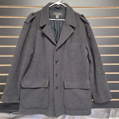 Vintage Banana Republic Wool Overcoat Mens Size M Charcoal Gray Y2K  - Image 1 of 4