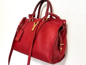 Saint Laurent Handtasche Tasche Cabas Y Line Leder Rot mit Schlüssel,... - Bild 1 von 24