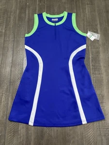 Neu mit Etikett PGA Tour Golfkleid Damen L blau/weiß/grün MSPR 50 $ feuchtigkeitsableitend - Bild 1 von 9