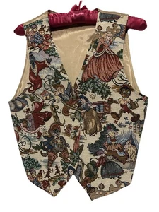 Mirrors Tapestry Vest M Fairytale Riding Hood Cinderella Fairycore Waistcoat - Picture 1 of 9