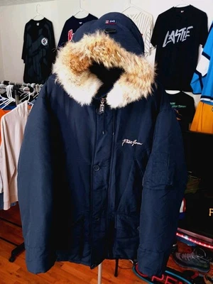 Chaqueta acolchada parka con capucha de piel de ganso Phat Farm XL Clymatec 4G-PFMax para hombre Foto 1 de 4