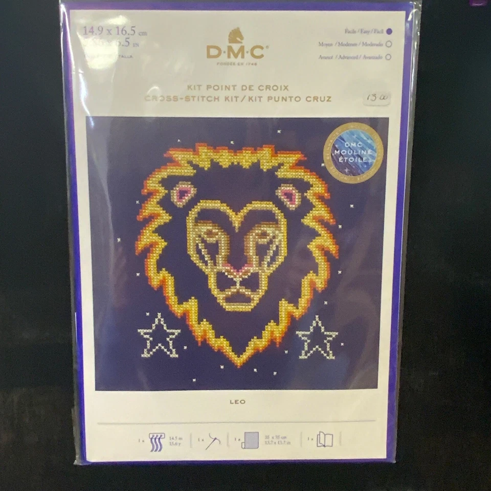 DMC Emily Peacock Zodiac Signs Cross Stitch Kit Leo - BK1866