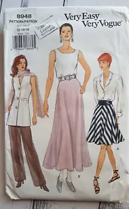 Vogue 8948 Ladies Petite Flared Skirt & Pants Sewing Pattern Size 12-14-16 Uncut - Picture 1 of 5