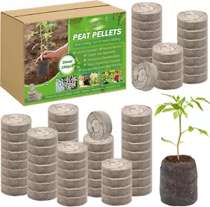 100Pcs 30Mm Peat Pellets for Seedlings, Seed Starter Pods Seed Starting Plugs So - Picture 1 of 7