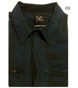 Camicia uomo MODERN CULTURE $84 NUOVA blu e nera a righe con bottoni GRANDE 4XL QCO - Foto 1 di 9