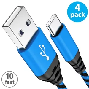4X 10FT USB Type C Fast Charging Cable For Samsung Galaxy S8 S9 S10 Plus Note8 9 - Picture 1 of 3