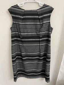 Calvin Klein Womens Dress Size 20 Sleeveless Striped Black White and Gray Career - Picture 1 of 10