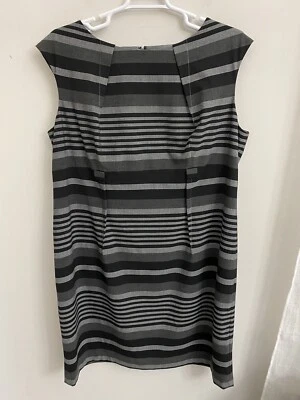 Calvin Klein Womens Dress Size 20 Sleeveless Striped Black White and Gray Career - Image 1 of 4