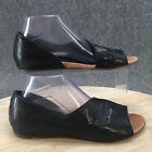 INK Sandals Womens 39 Slip On Flats Black Leather Casual Open Toe Comfort