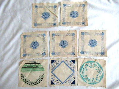 Vintage Kanebo textured print Japan 8" blocks fabric - Image 1 of 4