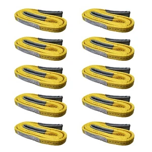 Paquete de 10 correas de eslinga de elevación de ojos planos de poliéster de 1" x 6 pies 2 capas 3100 libras - Imagen 1 de 7