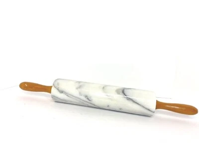 Заколка роликовая Fox Run из белого мрамора ствол 10 футов с деревянными ручками - Изображение 1 из 4