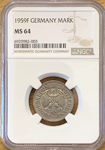 1959 F Germany Deutsche Mark NGC Uncirculated NGC MS 64 - Picture 1 of 10
