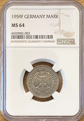 1959 F Germany Deutsche Mark NGC Uncirculated NGC MS 64 - Image 1 of 4