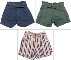NWT GAP Girls Pull-On Shorts Sz S-M Blue Green Stripes - Picture 1 of 14