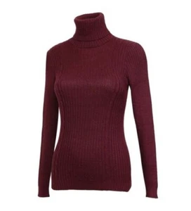 Women's Soft Baby Alpaca Blend Knitted Turtleneck Ribbed Sweater Braids Design - Picture 1 of 112