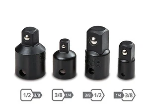 Impact Grade Adapter Set 1/4 3/8 1/2 inch drill size reducer adaptor extension - Picture 1 of 4