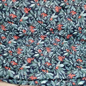 Laura Ashley Comforter Blueberry Leaves Red Berries Twin Reversible 88" x 74" - Picture 1 of 7