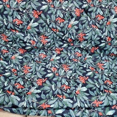 Laura Ashley Comforter Blueberry Leaves Red Berries Twin Reversible   88" x 74" - Image 1 of 4