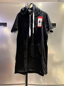 Brandneu DKNY Sport schwarz Designer LOGO Hoodie Kleid Größe Medium neu mit Etikett - Bild 1 von 9