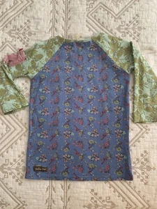 Mini Boden Matilda Jane top girl blouse blue green Size 8 - Picture 1 of 6