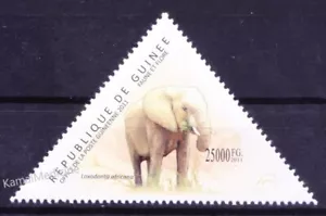 Guinea 2011 MNH, Odd triangle unusual shape, African Elephants wild animals - Picture 1 of 1