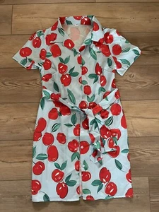 J CREW Cereza Pastel de Manzana Abdomen Corbata Cinturón Caftán Vestido Verano Talla S Nuevo Sin Etiquetas ❤️Ks2j1 - Imagen 1 de 4