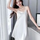 Solid Color Women Sleepwear Sling Nightdress Ice Silk Suspender  Nightdress