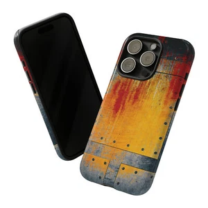 Funda de teléfono resistente para iPhone 15 - Steampunk con temática de óxido y placa de pintura estampada - Imagen 1 de 13