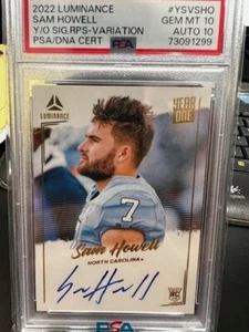 Sam Howell 2022 Luminance On Card Auto Blue Ink Year One Rookie 🔥🔥 Commanders - Picture 1 of 2