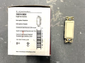 7601V-BOX Eaton kommerzieller Dekorateur Schalter #14-10 AWG, 15A, 10ER PACK - Bild 1 von 2