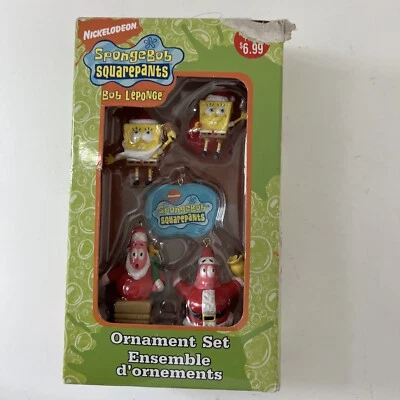 Nickelodeon SpongeBob SquarePants 5 Mini Ornament Set 2007 American Greetings - Изображение 1 из 4