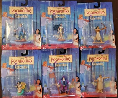 Juego completo de 6 figuras coleccionables de Pocahontas de Disney (1995 Mattel)  Foto 1 de 4