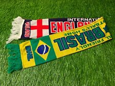 ENGLAND VS. BRAZIL TEAM 2013 rare FOOTBALL SOCCER MATCH SCARF ONE SIZE