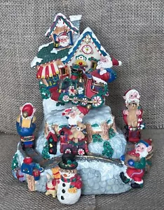 Vintage Santas Workshop Resin Spieluhr Dashing Through The Snow Christmas - Bild 1 von 9