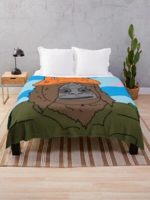 Sassy the Sasquatch Velveteen Plush Blanket, The Big Lez Show Throw Blanket - Image 1 of 4