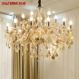 Modern Crystal Chandelier Lighting Luxury Candle Pendant Light Living Room Lamp - Picture 1 of 8