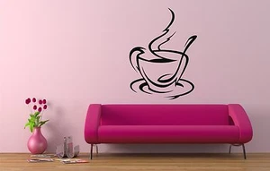 KAFFEETASSE Wandbild Aufkleber, ein modernes Design für Cafés, Kaffeebars, Restaurants - Bild 1 von 2