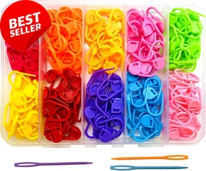120 PCS Multicolor Stitch Markers Knitting Crochet Locking Needle Clip Counter - Picture 1 of 12