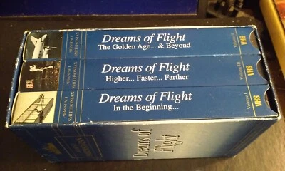 AIR & SPACE SMITHSONIAN "DREAMS OF FLIGHT" 3 VHS BOX SET 1993 - Image 1 of 4
