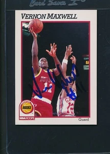 1991-92 Hoops #77 Vernon Maxwell Rockets Signed Auto *A4708 - Picture 1 of 1
