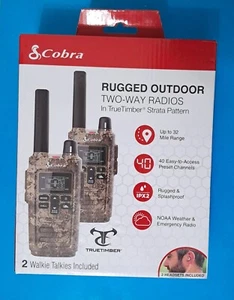 NEW - Cobra RX370TTC 32-Mile, Rugged Two-Way Radio, Truetimber Strata, 2 Pack - Zdjęcie 1 z 1