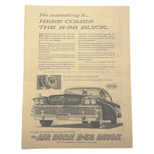 1957 Air Born B-58 Buick Vintage Druck Ad 8,5x11 ~ Automobilia - Bild 1 von 3