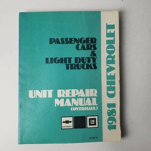 Chevrolet 1981 unidad de reparación manual de autos de pasajeros y camionetas ligeras (revisión) - Imagen 1 de 9