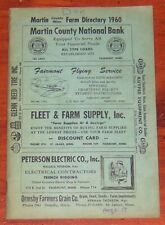 Vintage 1960 Martin County MN Farm Rural Directory Family Plat Township Maps Ads