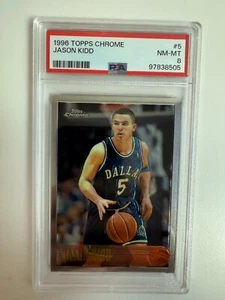 1996 JASON KIDD TOPPS CHROME #5 PSA 8 NM-MT DALLAS MAVERICKS - Picture 1 of 2
