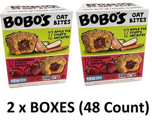 Bobo's Oat Bites Variety Pack Stuff'd Apple Pie/Strawberry ~ 2 BOXES (48 Count) - Picture 1 of 3