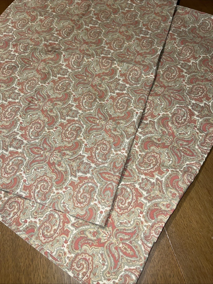 Par de fundas de almohada estándar vintage Ralph Lauren coral playa cachemira  Foto 1 de 4