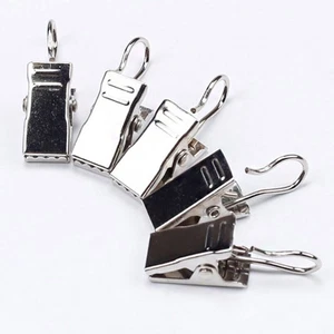 50 Pcs Small Hooks Heavy Duty Curtain Clips Hanging Drapery Rings - Picture 1 of 11